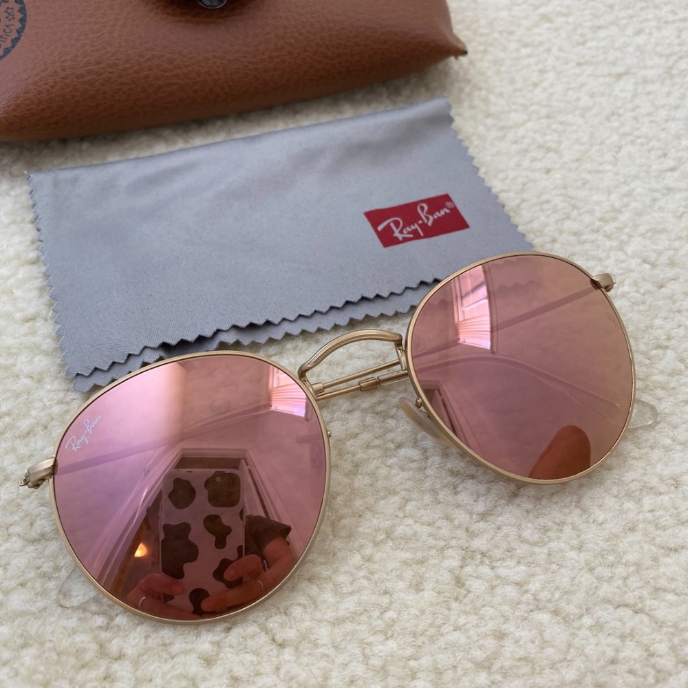 Ray-Ban Round Flash Lenses - Pink Copper Flash